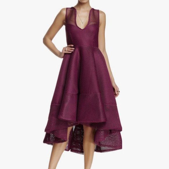 Issue New York Magenta Honeycomb A-line Size Medium mid-length Cocktail Dress